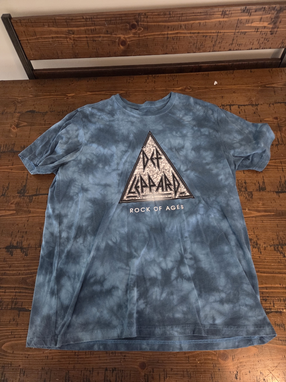 Def Leppard Rock of Ages Blue Tie-Dye Graphic Tee